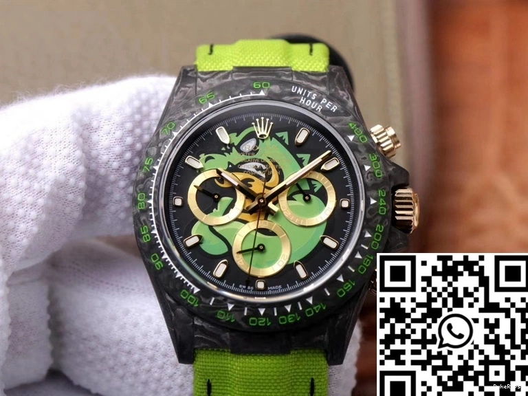 Carbon Green Cosmos Dragon Rolex Daytona Edition Chronograph Dial Fiber Exploded 1226